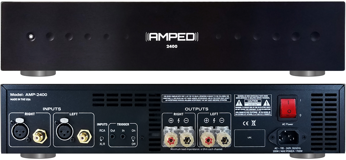 Amped AMP 2400 2 Channel 400 Watt Per Channel, Power Amplifier (Class D)