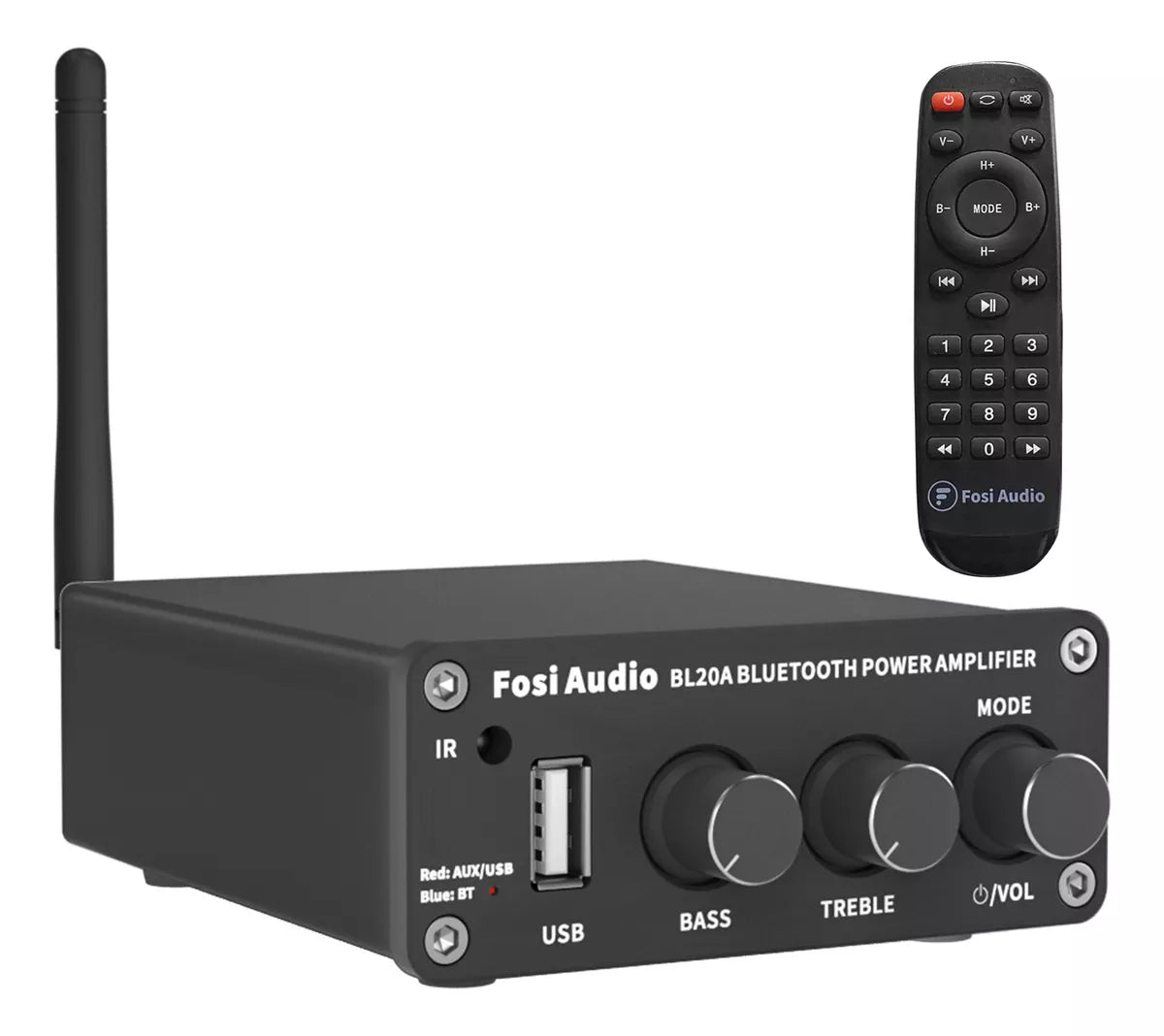 Fosi Audio BL20A Bluetooth TPA3116 2.0CH Sound Power Amplifier 100W Mini HiFi Audio Class D Amp Bass Treble