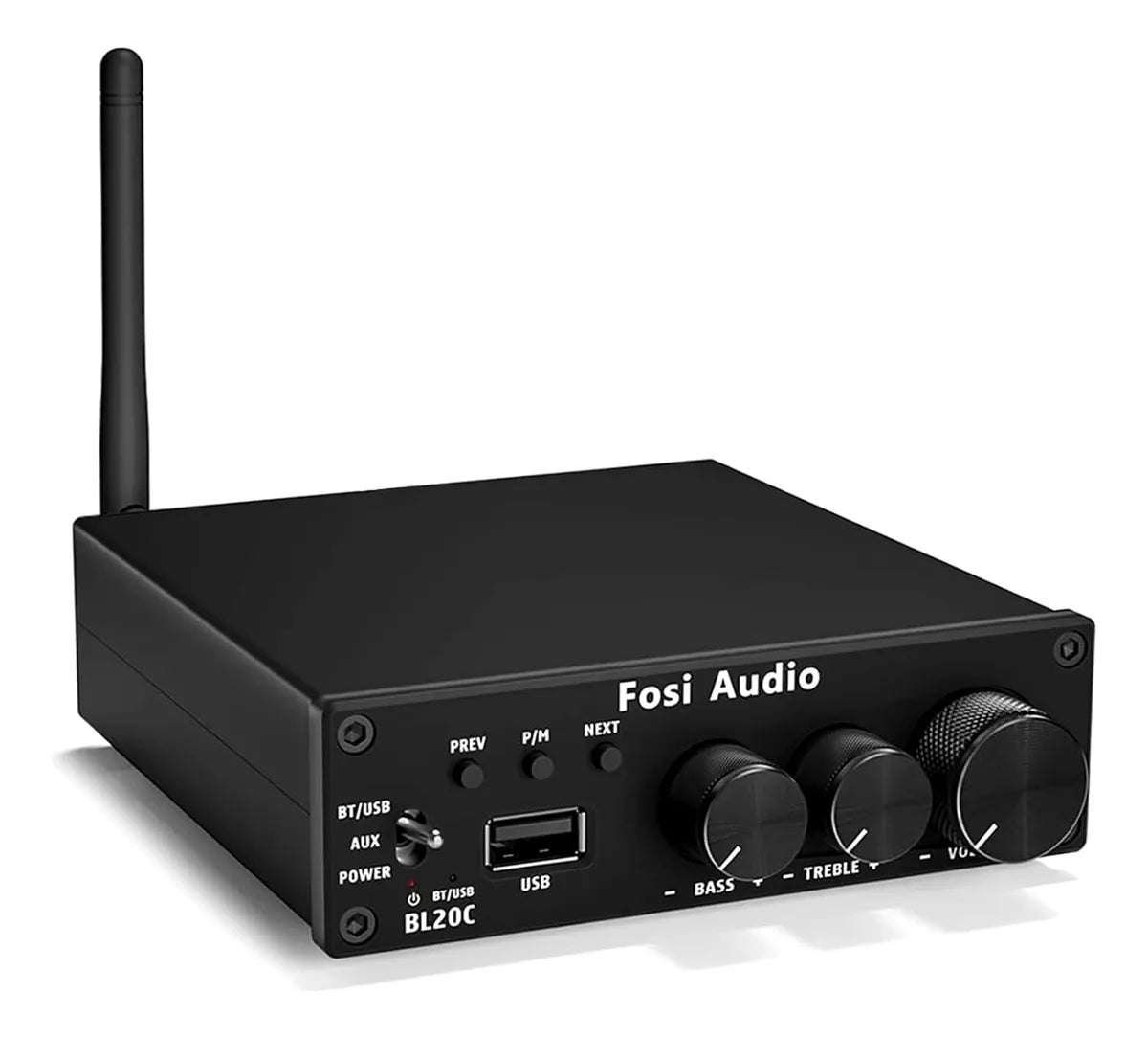Fosi Audio BL20C Bluetooth Stereo Receiver Amplifier 2.1 Mini HiFi Class D Amp U-Disk Player For Passive Speaker 160W x2