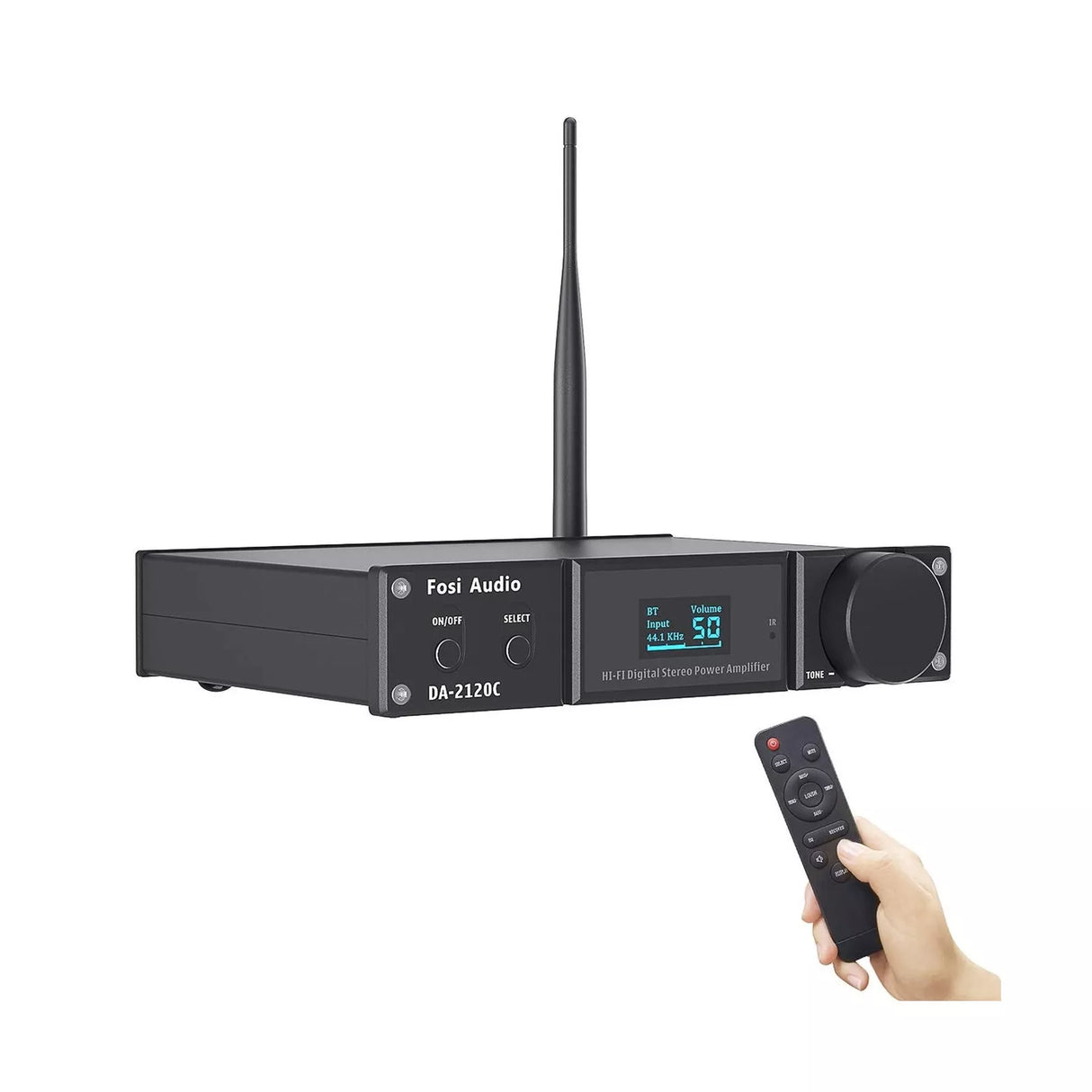 Fosi Audio DA2120C Bluetooth 2.1 Channel Amplifier Subwoofer DAC with Remote Control for Speakers With 32V 5A Power Supply