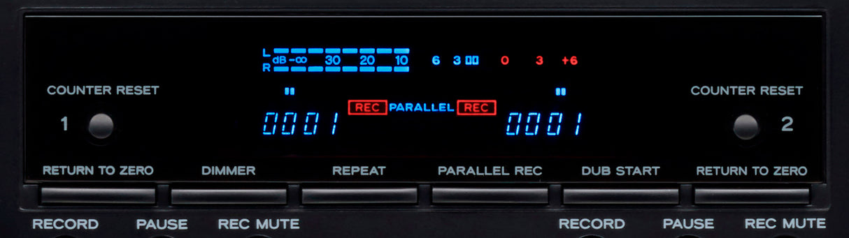 Teac W-1200 Dual-well Cassette Player/Recorder with Mic Input & Pitch Control